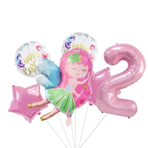 Kit de ballons de fée princesse pour 2ème anniversaire avec étoiles et ballons ronds