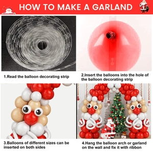 DIY Christmas balloon arch kit with Santa Claus shape and red white latex balloons