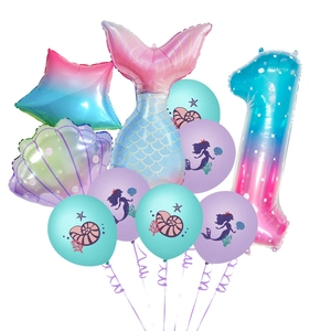Kit de ballons sirène avec chiffre 1 et queue de sirène pour décoration d'anniversaire