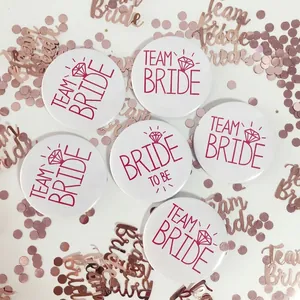 6-piece Team Bride and Bride to Be badge set for bachelorette party decorations