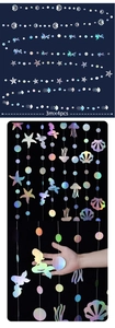 Lot de 4 guirlandes holographiques sirène de 3m pour décoration de fête océanique