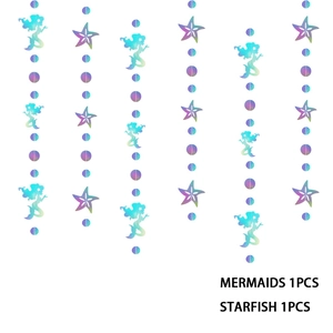 Guirlande de sirène et d'étoile de mer irisées pour décoration de fête et de mariage festif