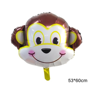 Ballon en aluminium singe 53x60cm pour décoration de fête d'anniversaire jungle