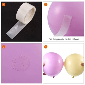 Step-by-step guide for using transparent glue dots to fix party balloons securely