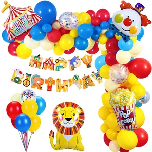Circus ballonboog kit met folie leeuwen en tenten voor kinder verjaardagsfeestjes