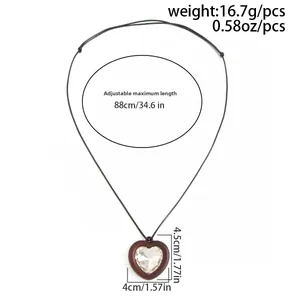 Detailed size chart showing heart pendant dimensions of 4.5cm and 16.7g weight