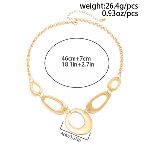 Detailed size parameters for the golden O-ring metal body chain with geometric hollow links