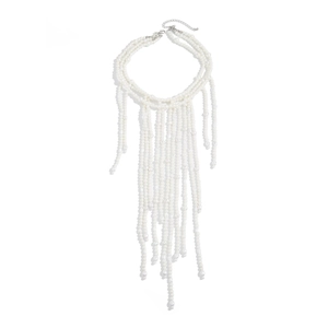Elegante meerlaagse parelhalsketting met franje en bruidsschouder ketting lichaamsjuweel