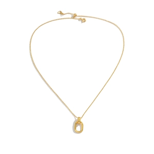 925 silver geometric interlocking rings necklace with golden finish and heart charm tail