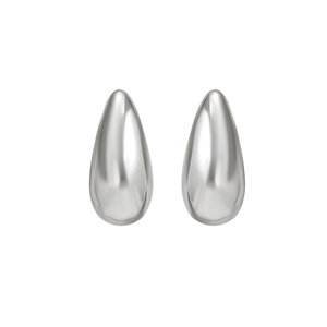 Polished silver teardrop earrings with minimalist 18K gold plated design and 925 silver needles