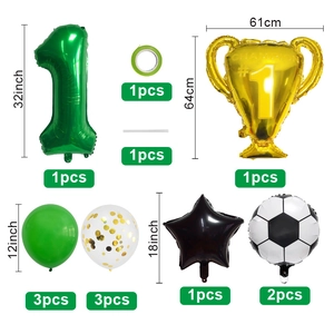 Kit de fiesta Mundial con número 1 de 32 pulgadas, globo de trofeo oro y globos de látex