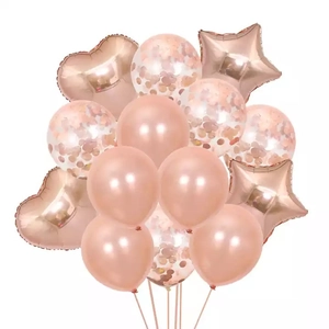 Heart Star Round Party Balloons Aluminium Foil Latex Confetti Metallic For Wedding Birthday Anniversary Celebration Decoration