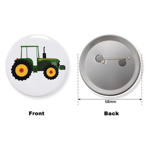 58mm construction tractor theme birthday party tinplate button pin badges with safety pin