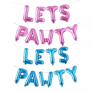 Kit de ballons LETS PAWTY rose et bleu pour décoration d'anniversaire pour chiens