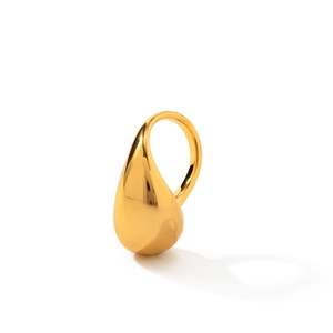 Bague goutte épaisse en laiton plaqué or 18K avec finition miroir moderne et minimaliste