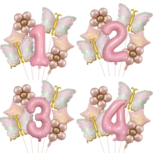 Palloncini In Alluminio Farfalla Margherita Stella Numero Decorazione Festa Compleanno Baby Shower Pastel Macaron