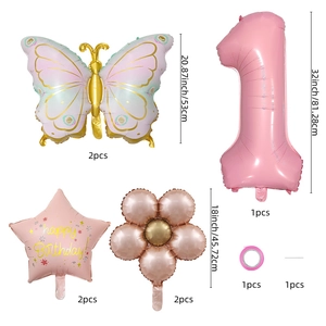 Kit di palloncini farfalla e margherita per il primo compleanno di bambina decorazioni