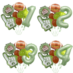 American Football Theme Party Balloon Set Super Bowl Aluminum Foil Numbers 1-9 Sports Birthday Party Decorations