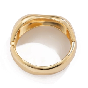 Polished gold geometric cuff bracelet with minimalist irregular curved design