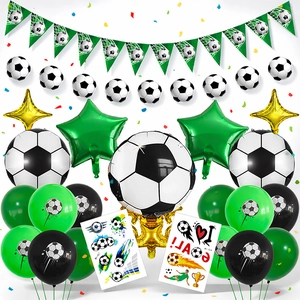 Soccer Theme World Cup Champion Trophy Balloon Set Birthday Party Decorations Foil Latex Balloons For Boys Kids Gift