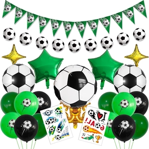 World Cup trophy balloons and football party banner set for kids' birthday decorations
