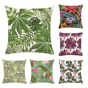 Tropical Leaf Flower Bird Print Cushion Cover Super Soft Decorative Pillowcase Jungle Theme Sofa Decor