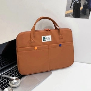Laptop Handtasche Aktentasche Wasserdichtes Nylon Mehrere Taschen Doppelreißverschluss Urban Minimalist Business Für Frauen