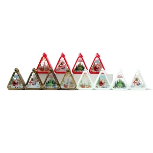 Christmas lantern ornaments with Santa patterns, handheld LED lights for holiday decor