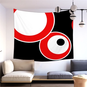 Tenture murale moderne avec motifs géométriques noirs et rouges dans un salon chic
