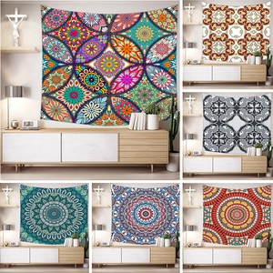 Bohemian Mandala Tapestry Wall Hanging Polyester Fabric Decorative Wall Art For Bedroom Living Room Dorm Home Decor