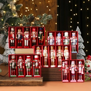 Christmas Nutcracker Soldier Ornaments Painted Wooden Holiday Desktop Hanging Decor Traditional Colorful Figures