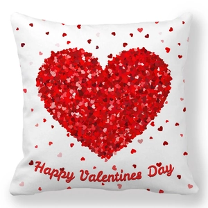 Valentine's Day pillowcase featuring a large red heart and Happy Valentine's Day text