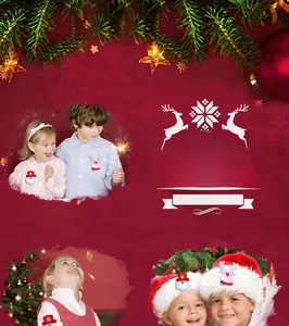 Detail of Christmas LED glowing brooches featuring Santa Claus and reindeer cartoon designs