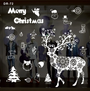 Stickers de Noël blancs avec texte Merry Christmas, rennes et motifs festifs variés