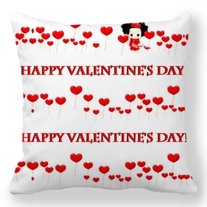 Détail de la taie d'oreiller de la Saint-Valentin avec motifs de ballons en cœur