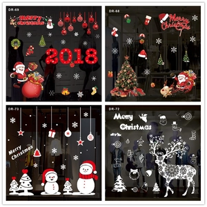 Stickers de fenêtre de Noël avec Père Noël et renne pour décoration de vitre festive