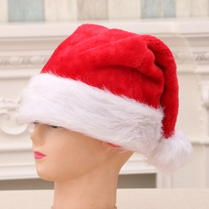Klassische Weihnachtsmütze Plüsch Verdickte Weihnachtsmannmütze Rot Weiß Xmas Party Kostüm Zubehör Für Erwachsene Kinder
