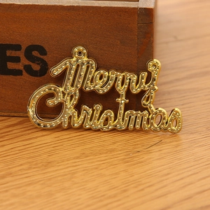 Golden Merry Christmas sign with dot texture for Christmas tree decoration