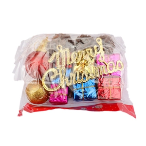 Large Christmas tree ornament set with Merry Christmas sign and colorful baubles