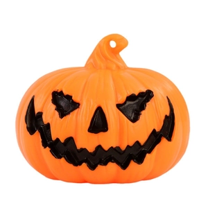 Lanterne citrouille d'Halloween orange avec éclairage LED et visage effrayant sculpté