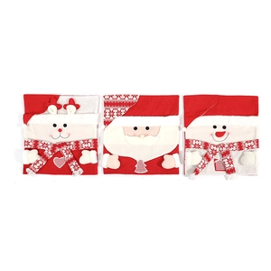 Christmas chair covers set with Santa Claus, Reindeer and Snowman for festive dining decor