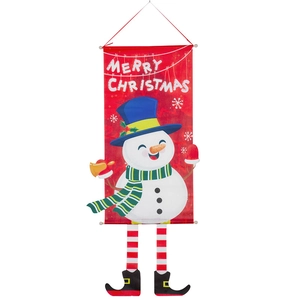 Banderole de Noël avec bonhomme de neige et longues jambes pour décoration de fête