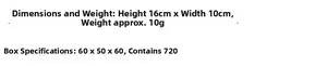 Detailed size chart showing Christmas hanging doll dimensions of 16cm height and 10cm width
