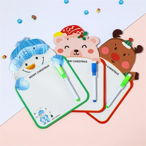 Christmas mini double-sided erasable drawing boards with snowman and reindeer designs