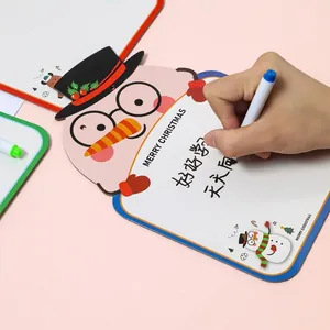 Christmas snowman drawing board for kids with erasable marker and merry design