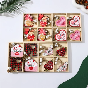 Valentine Day Wooden Hanging Pendants Heart Gnome Love Envelope Romantic Holiday Party Decoration Ornaments Wood