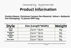 Detaillierte Größentabelle für Weihnachts-Cartonstifte mit Weihnachtsmann, Elch und Bär
