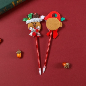 Weihnachtliche Rentier-Kugelschreiber mit Glocken und rot spiralförmigem Gehäuse