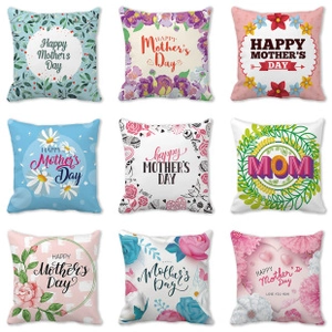 Detailed grid showing nine unique floral Mother's Day peach skin pillow covers