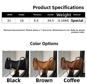 Detailed comparison of vintage underarm bags in three colors with matte texture finish